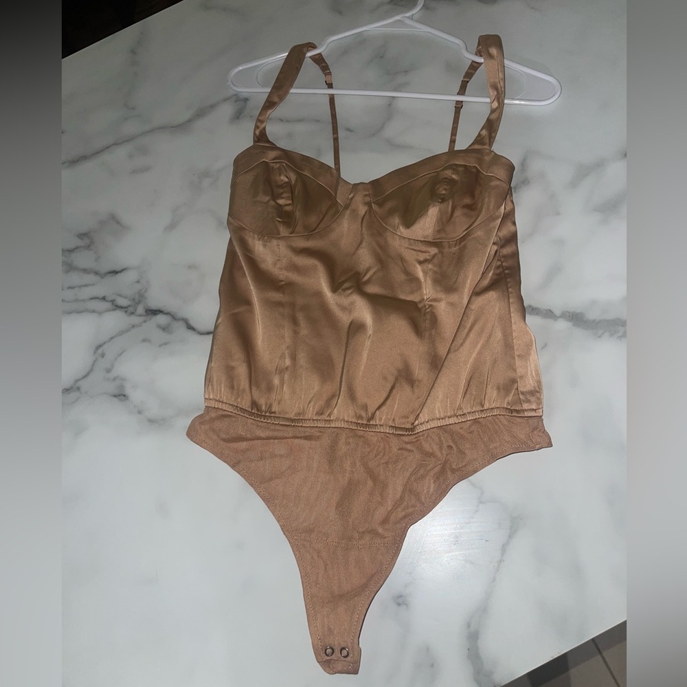 Abercrombie & Fitch Tan Satin Top